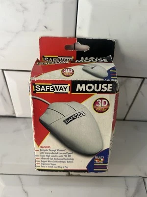 Safeway Mouse White Wired PS/2 3-Button Scroll Wheel - Image 1 of 4