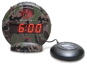Sonic Bomb Dual Alarm Clock with Bed Shaker, Camouflage | Vibrating Alarm Clo... - Picture 1 of 8