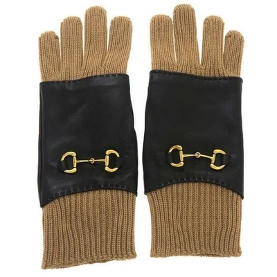 Guantes Gucci Horsebit Marrón Claro 100% Lana Talla M Accesorios Mujer Auténticos Foto 1 de 4