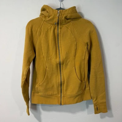 Chaqueta con Capucha de Buceo Lululemon Cremallera Completa Algodón Claro Vellón Amarillo Miel 6 Salón Foto 1 de 4