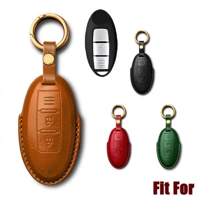 Funda de cuero genuino para llave de coche para Nissan Qashqai Pulsar 370Z March Micra Foto 1 de 4