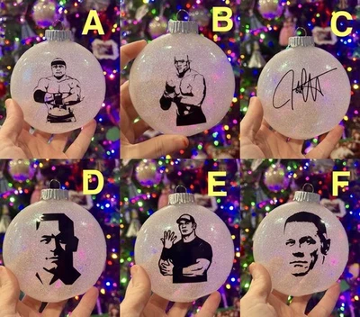 ¡Adornos de Navidad hechos a mano “John Cena o Bobby Lashley”! Foto 1 de 4