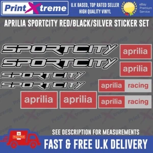 Aprilia SPORTCITY decals, stickers, graphic, racing black red silver - Picture 1 of 7