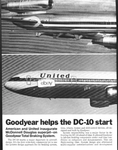 UNITED AIRLINES- AMERICAN AIRLINES MCDONNELL DOUGLAS THE DC-10 ANNUNCIO PROGRAMMA ANTICIPATO - Foto 1 di 2