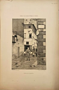 1887 CANTO DE' DIAVOLI RICORDI DEL VECCHIO MERCATO DI FIRENZE Mattani Carocci - Imagen 1 de 2