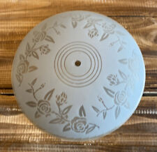 Vintage Mid Century Floral Frosted Glass Flush Mount Ceiling Light Shade 12.625"