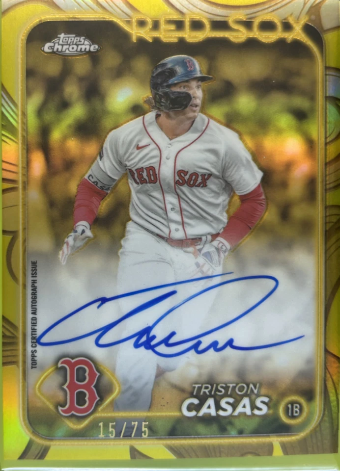 2024 Topps Gilded Triston Casas Gold Autograph Yellow-Gold /75 #CGA-TCA Red Sox - Image 1 of 2