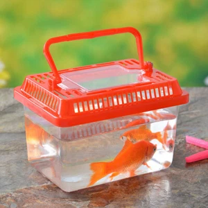 5pcs Plastic Small Fish Tank Handheld Aquarium Fish Tank Transparent Turtle Box - Picture 1 of 12