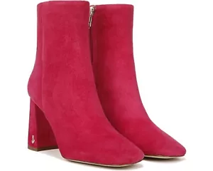 Sam Edelman Z100128 Magenta Suede Codie High Block Heel Booties Size 9.5 M - Picture 1 of 6