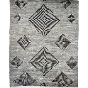 Handmade (9' x 12') Natural Gray Scandinavian Style Afghan Soft Wool Area Rug - Picture 1 of 12