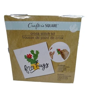 Kit de punto de cruz contado de cactus y abrazos gratis cuadrado de artesano nuevo - Imagen 1 de 3