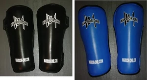 NEW! W1 Leather Shin Guards Shinguards - Thai Kickboxing MMA UFC - Black or Blue - Picture 1 of 11