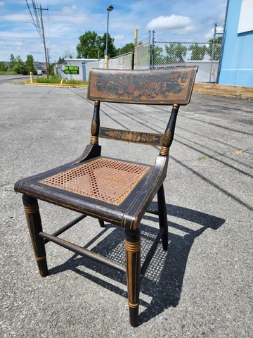 19th Century American Fancy Painted Chair Baltimore Folk Art Cover