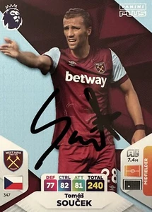 Tarjeta firmada a mano Panini Adrenalyn XL 24 Plus West Ham United Thomas Soucek - Imagen 1 de 1