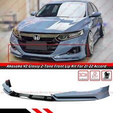 For 21-22 Honda Accord V2 Akasaka Sonic Gray Pearl 2-Tone Front Bumper Lip Kit 