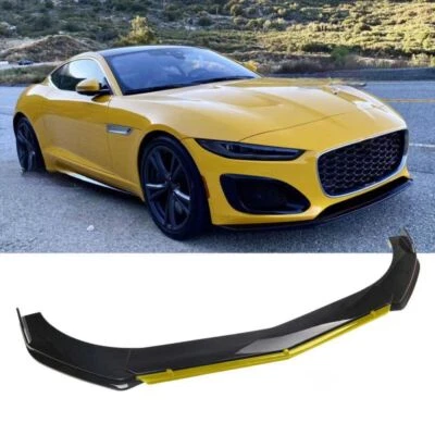 Black /Yellow Car Front Bumper Chin Lip Splitter Spoiler Kits For Jaguar F-Type Foto 1 de 4