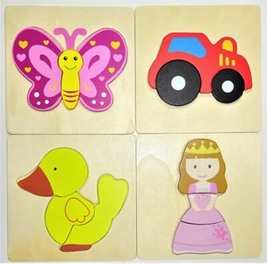 Puzzle Holz Holzpuzzle Kinderpuzzle Erstes Puzzle 3 Teile ab 18 Monate - Bild 1 von 9