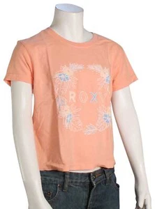 Roxy Girl's Flower Crown T-Shirt - Papaya Punch - New - Picture 1 of 1