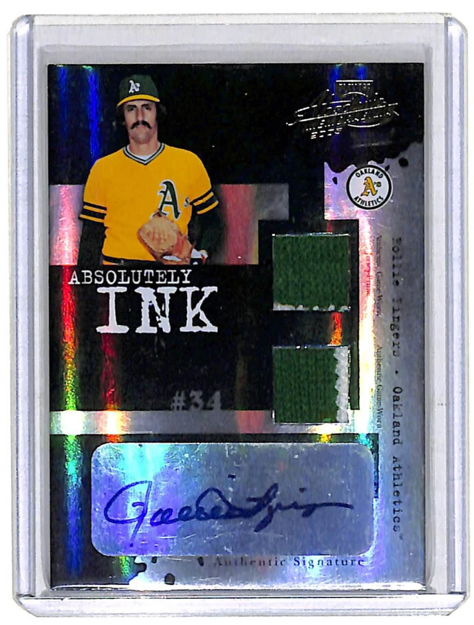 2005 Playoff Absolute Rollie Fingers 2/25 auto dual prime patch card A’s HOF - Image 1 of 1