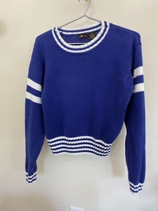 Vintage Liz (Claiborne) sport Cobalt Blue/white  Sweater, Fisherman, Coastal  - Picture 1 of 4