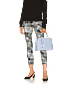 Pantalón Veronica Beard Honolulu Negro Crudo Cuadros Cigarrillo Pantalón Academia Talla 2 - Imagen 1 de 7