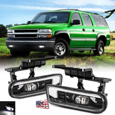 Luz antiniebla LED 2x Halo DRL negra apta para Chevrolet Suburban 1500 / 2500 2000-2006 Foto 1 de 4