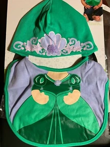 DISNEY BABY ARIEL BIB AND HAT SET SIZE 0-12 MONTHS BABY PRINCESS INFANT CAP CUTE - Picture 1 of 5