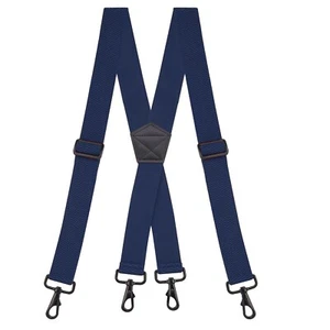 Buyless Fashion Suspender Men 48"" Adjustable Straps 1 1/2"" X Back Strong Hooks - Picture 1 of 98