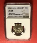 KOREA POŁUDNIOWA-1961-NIEOBIEGOWA MONETA 50 HWAN, OCENIONA PRZEZ NGC MS 64... OFERTA