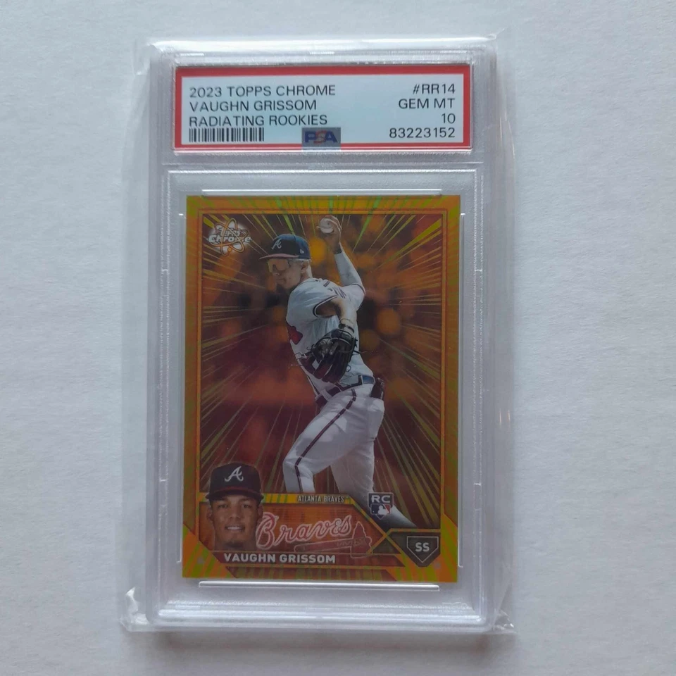 PSA 10 2023 Topps Chrome #RR-14 Vaughn Grissom Radiating Rookies RC SSP PSA 10 - Image 1 of 2