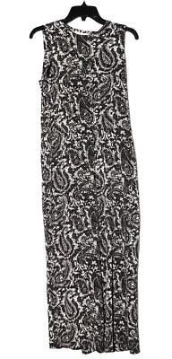 Michael Kors 灰色黑色白色佩斯利 Palazzo 裤子连身裤女式 6 码 — 第 1/4 张图片