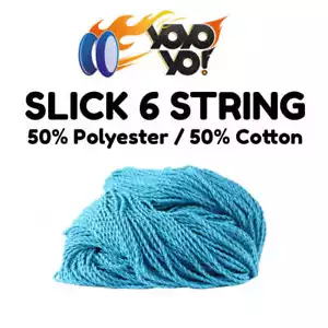 10 x YoYo Yo 50% Polyester / 50% Cotton SLICK 6 YoYo / Yo-Yo String BLUE - Picture 1 of 1