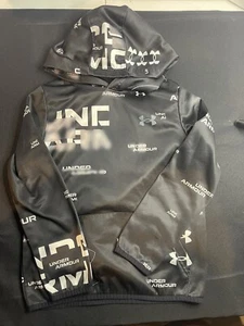 Under Armour Light Weight Sweatshirt Youth Small Black Spell out - Picture 1 of 2