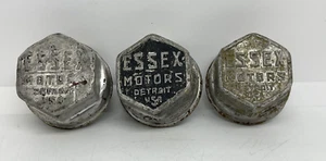 Lot of 3 Antique Essex Motors Hub Cap Dust Cover Threaded Grease Cap Wheel Cover - Picture 1 of 16