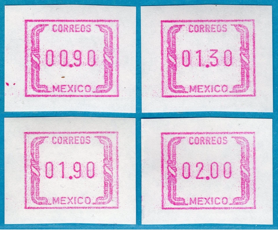 Sello de cajero automático México Eagle 1994 papel blanco - conjunto 0,90/1,30/1,90/2,00 MNH Frama CVP Foto 1 de 1