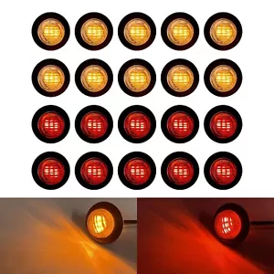 20PCS 12V LED Marker Lights Amber Red Bullet Lamps for RV Truck Trailer - Picture 1 of 6
