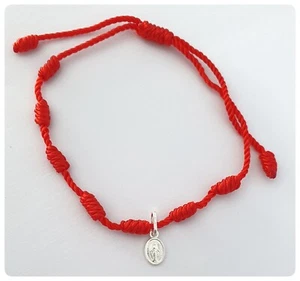 Pulsera cábala con Virgen de la Milagrosa plata kabbalah bracelet silver - Picture 1 of 5