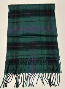 CLAN SCOTLAND Scarf Green Black 100% Lambswool Davidson Clan Tartan 55” + Fringe - Picture 1 of 4