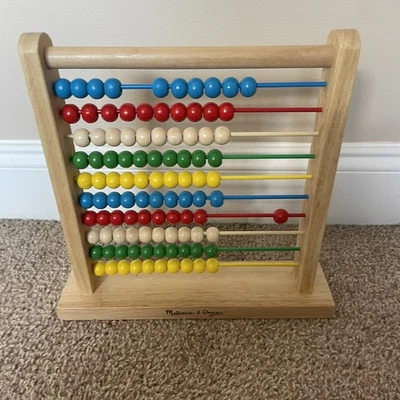 Juguete de conteo infantil matemático ábaco MELISSA & DOUG 100 cuentas de madera de colores brillantes Foto 1 de 4