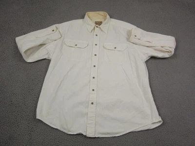 Vintage Woolrich Shirt Men Extra Large XL Creme Hunting Canvas Camping Safari - Image 1 of 4