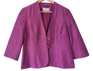 CC PETITE Magenta Pink Jacket Size 10 Elegant Wedding Blazer MoB Smart Occasion - Picture 1 of 9