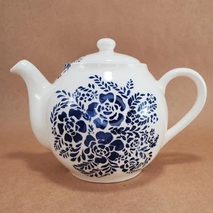 Pier 1 Teekanne Blue Bloom White & Blue Floral Portugal Keramik Stencilware - NEU - Bild 1 von 10