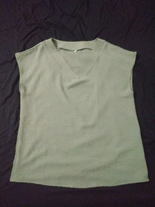 ANRABESS Damen Oberteile Flügelärmel strukturiert Freizeit V-Ausschnitt Shirt - Bild 1 von 2