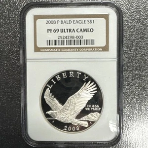 2008-P $1 Bald Eagle Silver Dollar NGC PF69 Ultra Cameo. - Picture 1 of 7