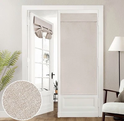 Cortinas de puerta francesas 100 % lino apagadas, cortinas de ventana de puerta de privacidad, 30 X 68 Foto 1 de 4
