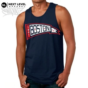 Canotta Boston Vintage Baseball Pennant Navy Next Level - Canotta Red Sox Mlb - Foto 1 di 3