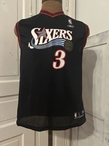 Y2k Allen Iverson #3 Philadelphia 76ers Sixers Reebok Jersey YOUTH L 14-16 - Picture 1 of 10
