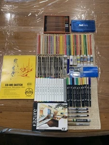 Art Supplies Lot Artist’s Junk Drawer Over 100 Items - Picture 1 of 13