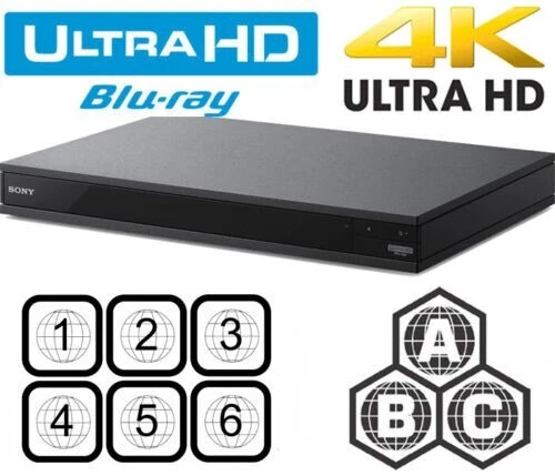 SONY UBP-X800 4K UHD ALL REGION FREE BLU-RAY DVD PLAYER ZONE A,B,C & DVD: 0-9, - Image 1 of 2