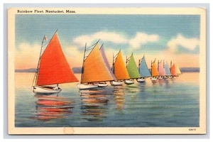 Postkarte: Boote: Regenbogenflotte, Nantucket, MA - unbespielt - Bild 1 von 2